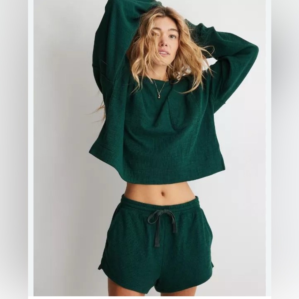 Aerie Endless Summer Sweatshirt and Shorts